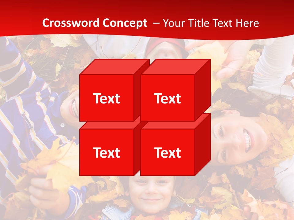 Cute Family In A Park On An Autumn-Day PowerPoint Template