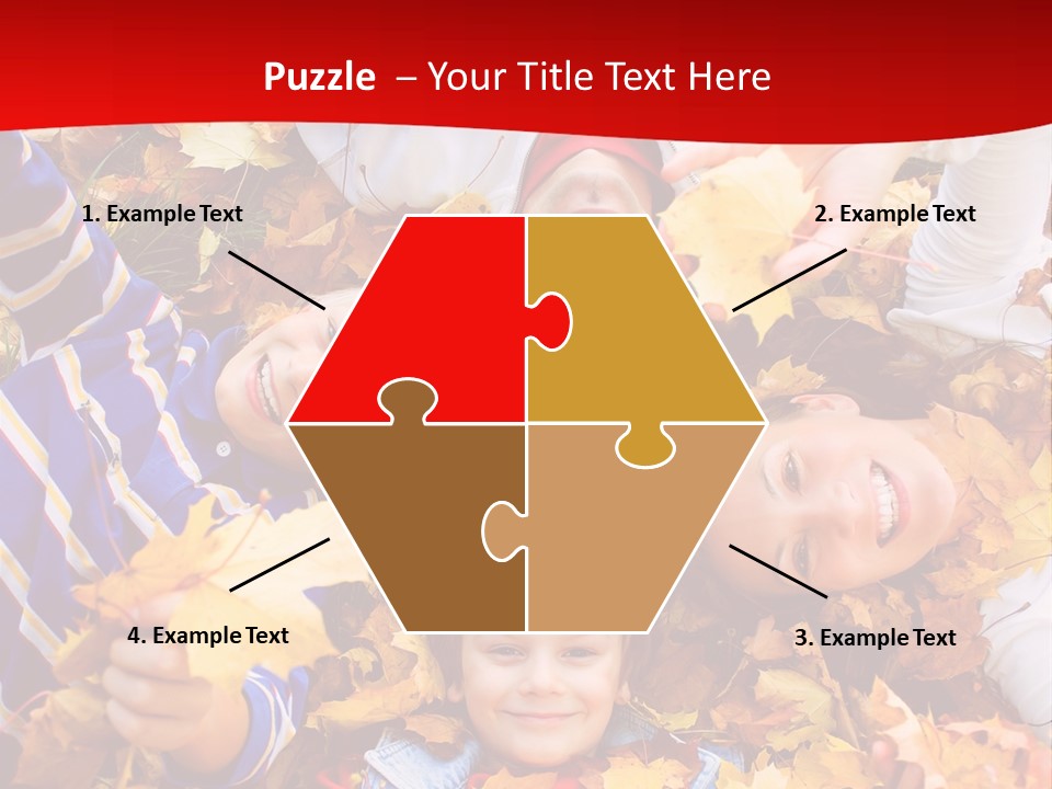 Cute Family In A Park On An Autumn-Day PowerPoint Template