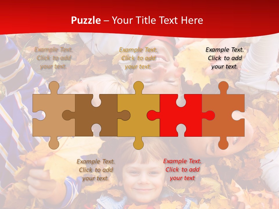 Cute Family In A Park On An Autumn-Day PowerPoint Template