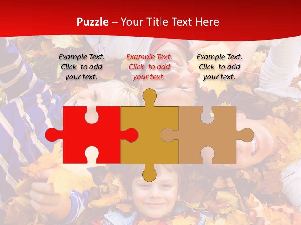 Cute Family In A Park On An Autumn-Day PowerPoint Template