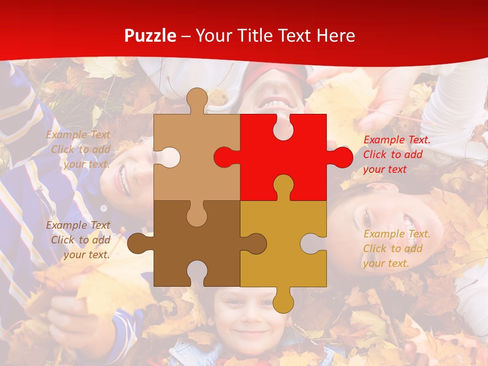 Cute Family In A Park On An Autumn-Day PowerPoint Template