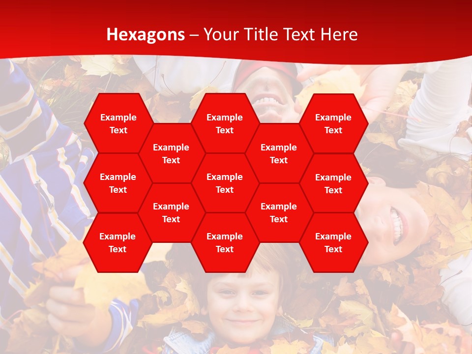 Cute Family In A Park On An Autumn-Day PowerPoint Template