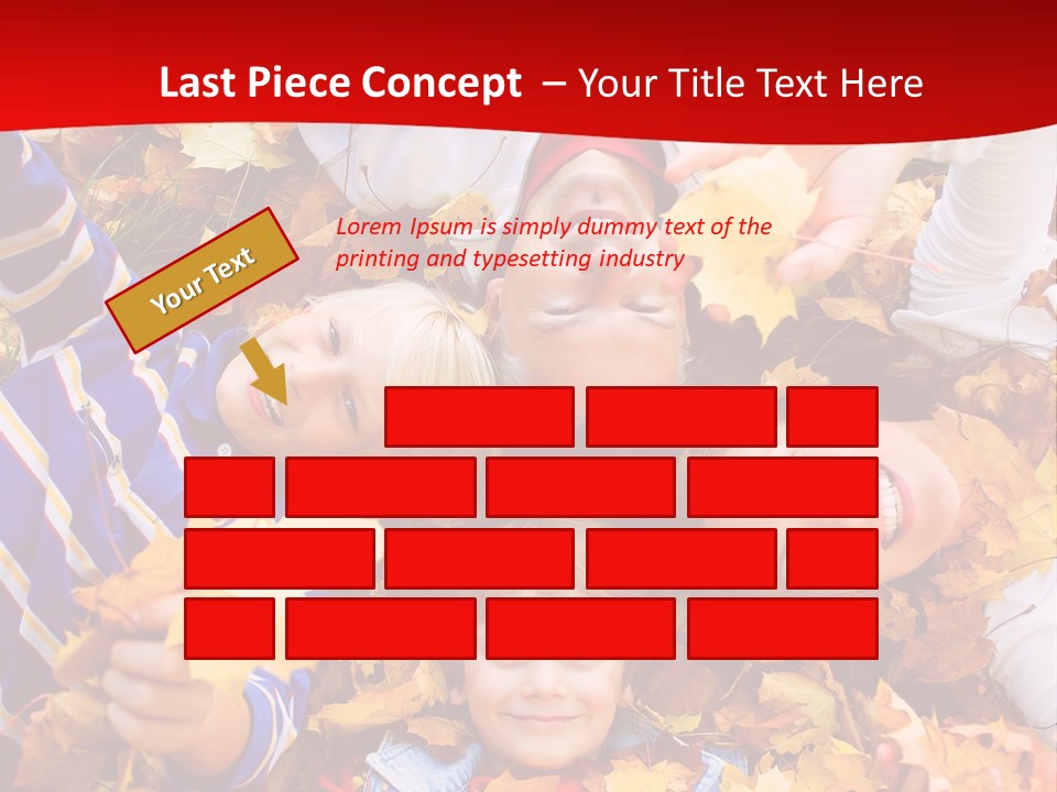 Cute Family In A Park On An Autumn-Day PowerPoint Template