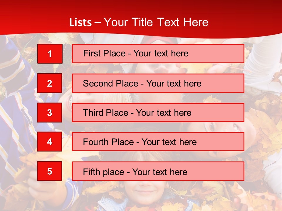 Cute Family In A Park On An Autumn-Day PowerPoint Template