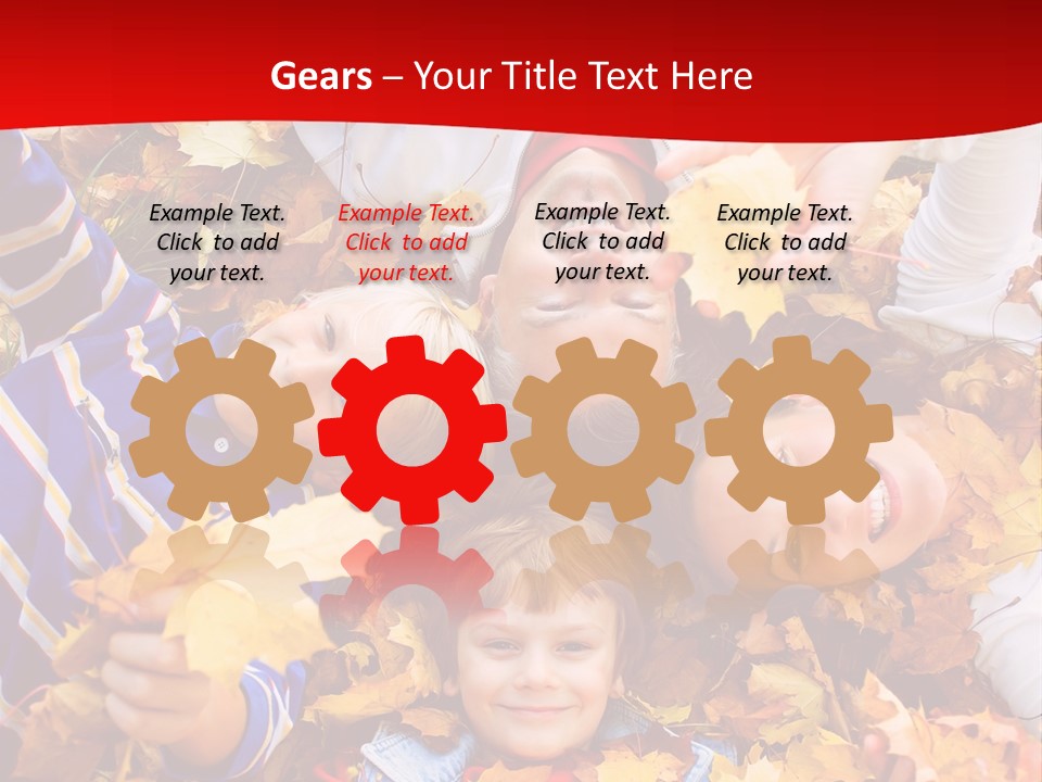 Cute Family In A Park On An Autumn-Day PowerPoint Template