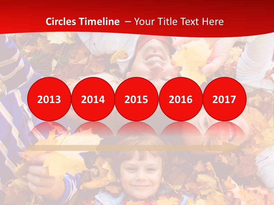 Cute Family In A Park On An Autumn-Day PowerPoint Template