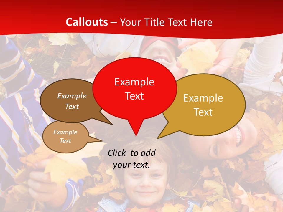 Cute Family In A Park On An Autumn-Day PowerPoint Template