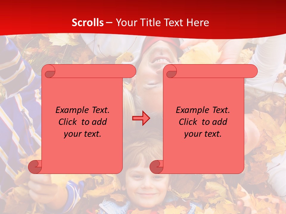 Cute Family In A Park On An Autumn-Day PowerPoint Template