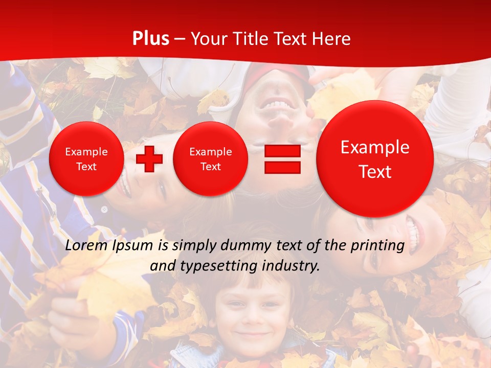 Cute Family In A Park On An Autumn-Day PowerPoint Template