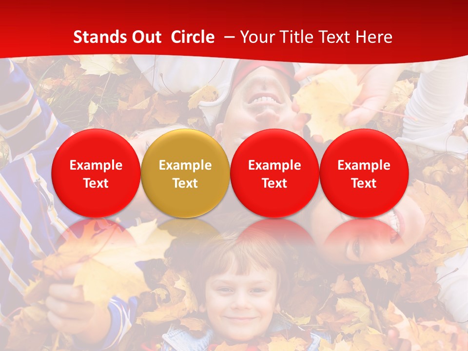 Cute Family In A Park On An Autumn-Day PowerPoint Template