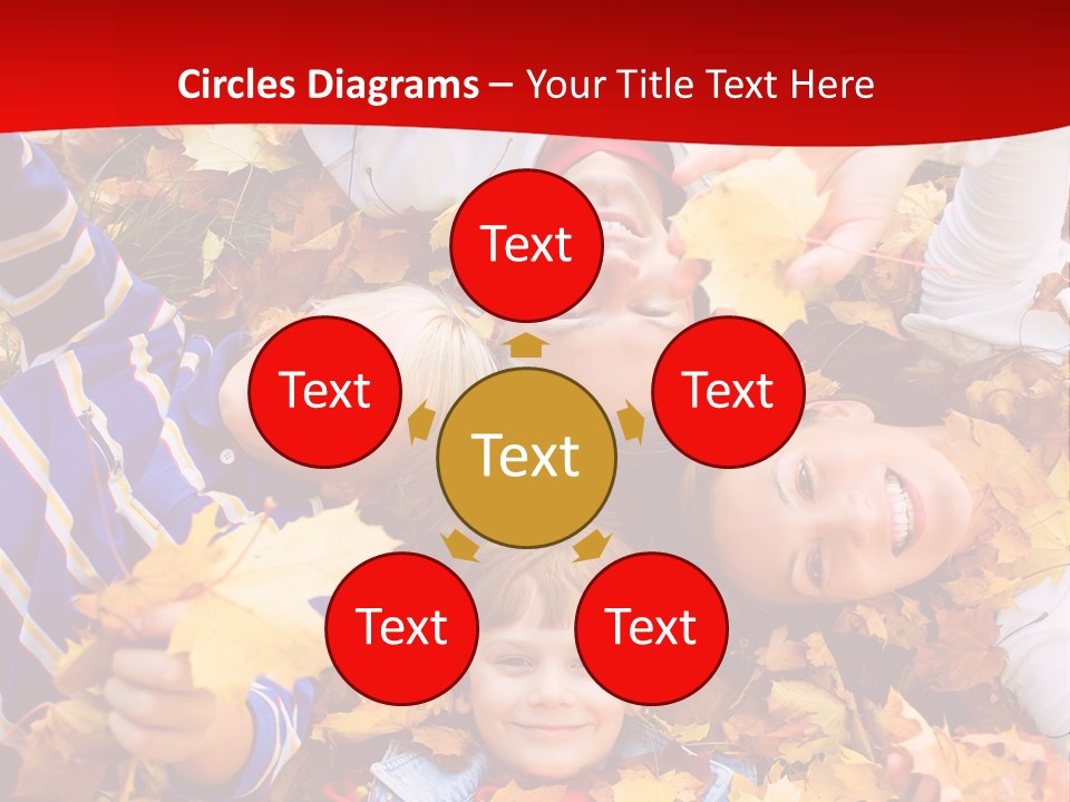 Cute Family In A Park On An Autumn-Day PowerPoint Template