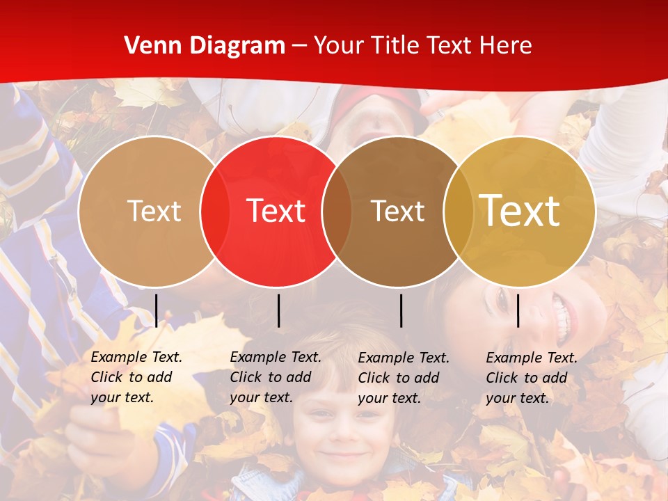 Cute Family In A Park On An Autumn-Day PowerPoint Template