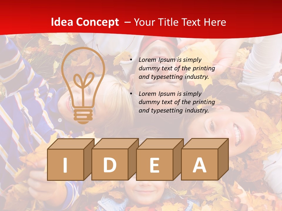 Cute Family In A Park On An Autumn-Day PowerPoint Template