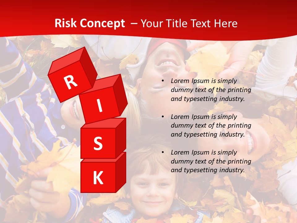 Cute Family In A Park On An Autumn-Day PowerPoint Template