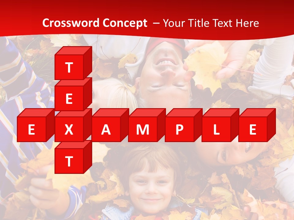 Cute Family In A Park On An Autumn-Day PowerPoint Template