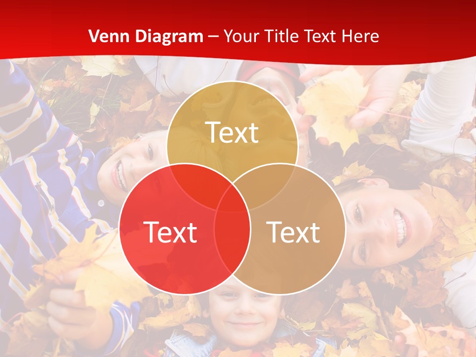 Cute Family In A Park On An Autumn-Day PowerPoint Template