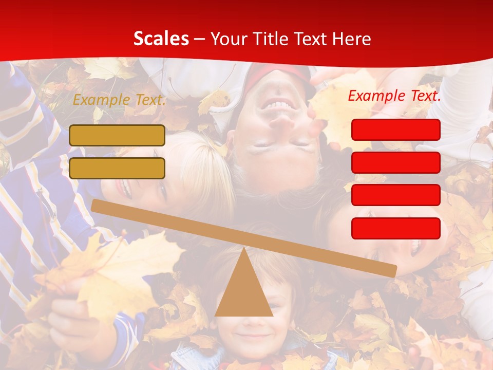 Cute Family In A Park On An Autumn-Day PowerPoint Template