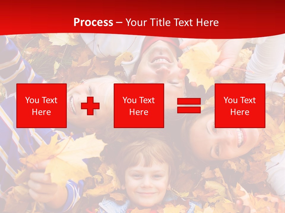 Cute Family In A Park On An Autumn-Day PowerPoint Template