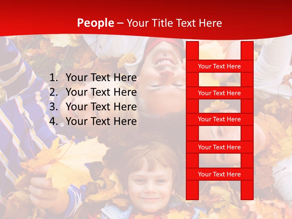 Cute Family In A Park On An Autumn-Day PowerPoint Template