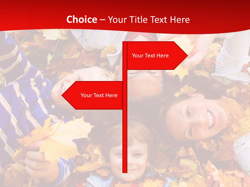 Cute Family In A Park On An Autumn-Day PowerPoint Template