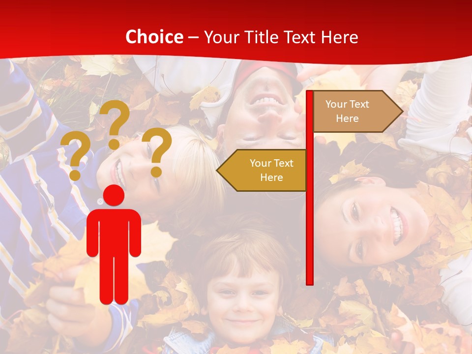 Cute Family In A Park On An Autumn-Day PowerPoint Template