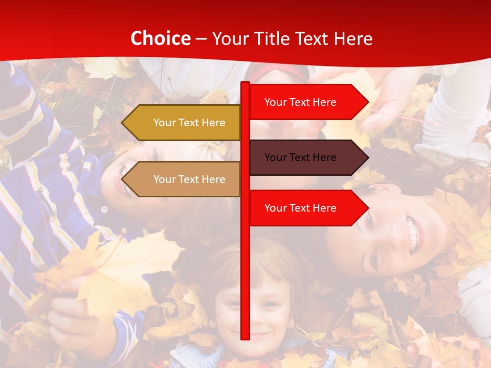 Cute Family In A Park On An Autumn-Day PowerPoint Template