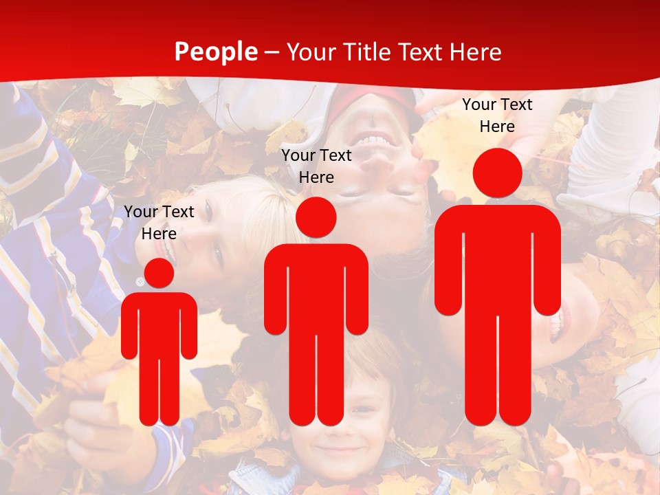 Cute Family In A Park On An Autumn-Day PowerPoint Template