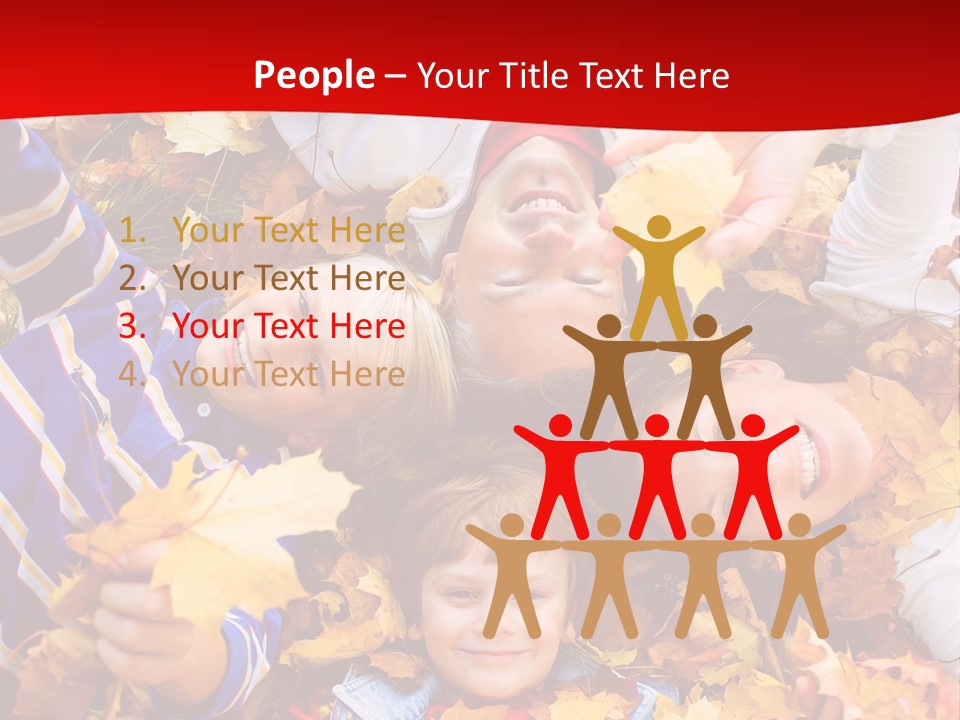 Cute Family In A Park On An Autumn-Day PowerPoint Template