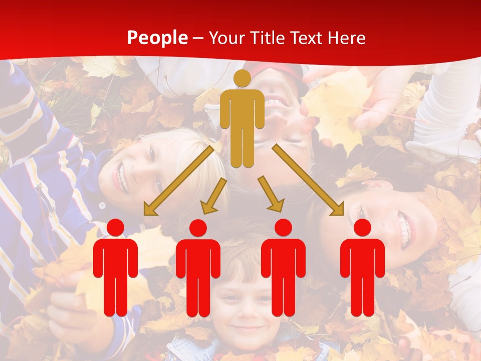 Cute Family In A Park On An Autumn-Day PowerPoint Template