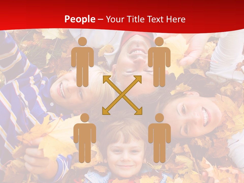 Cute Family In A Park On An Autumn-Day PowerPoint Template