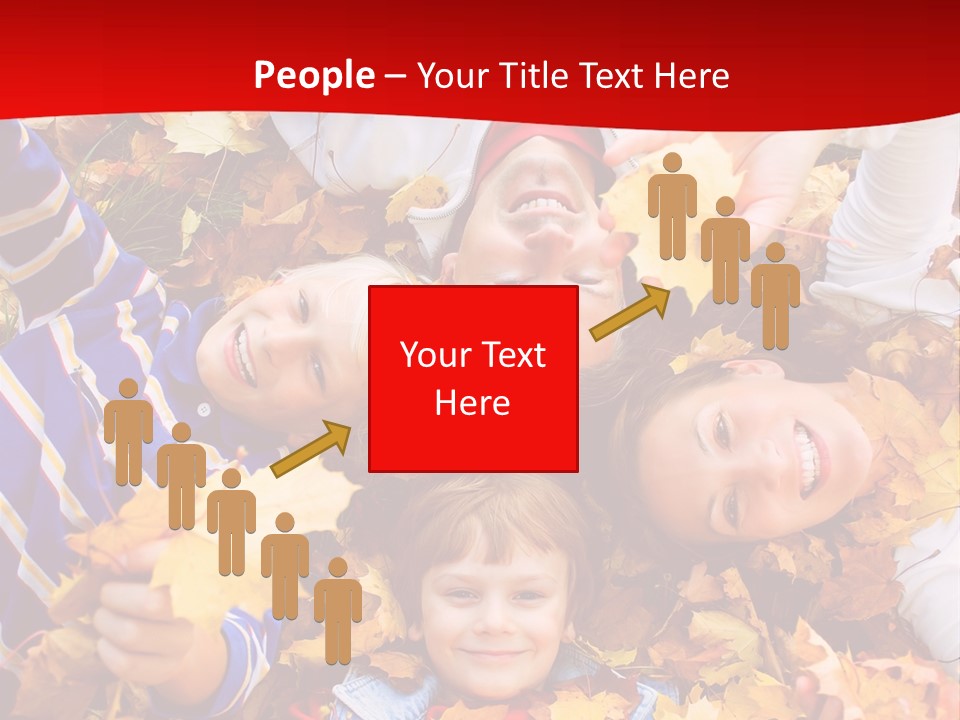 Cute Family In A Park On An Autumn-Day PowerPoint Template