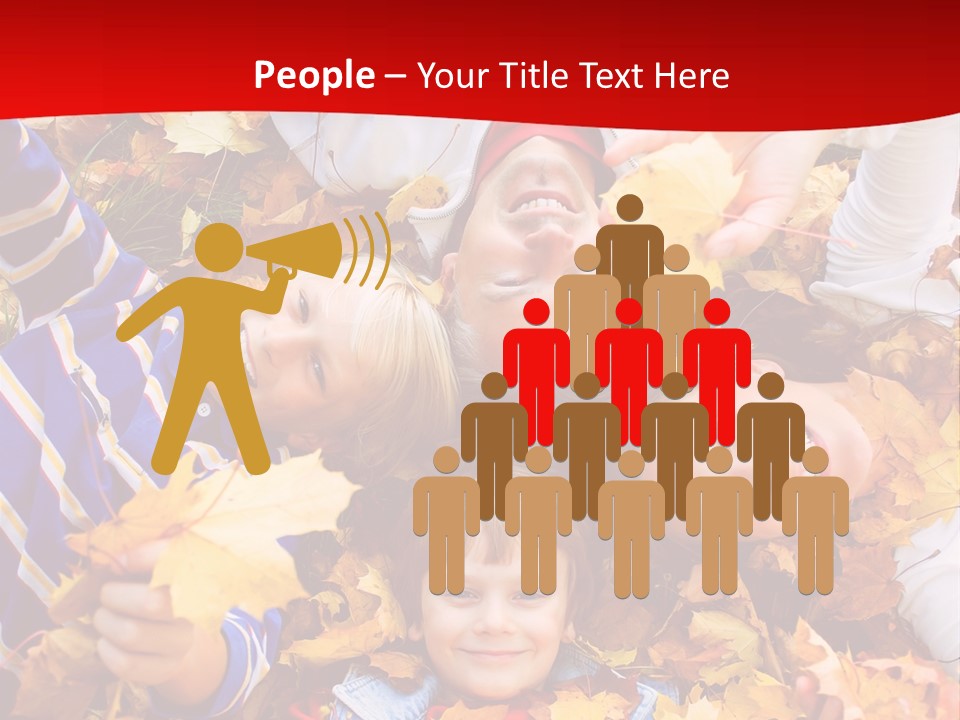 Cute Family In A Park On An Autumn-Day PowerPoint Template