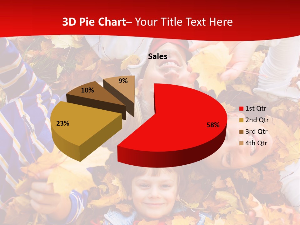 Cute Family In A Park On An Autumn-Day PowerPoint Template
