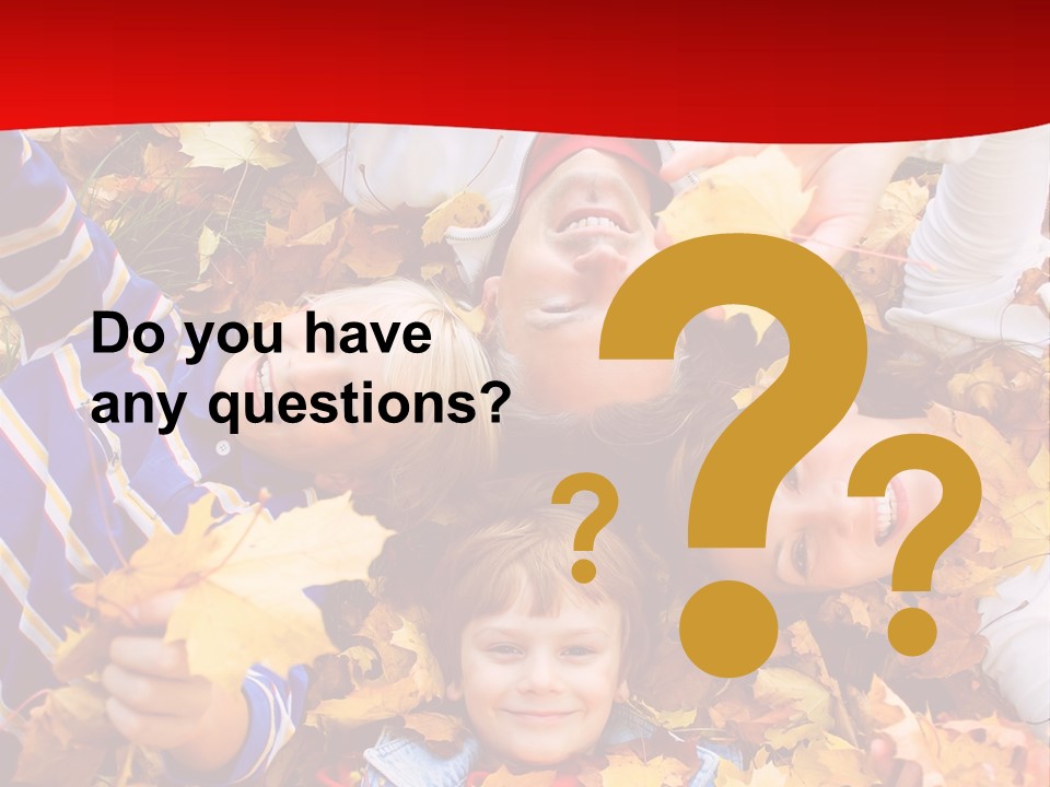 Cute Family In A Park On An Autumn-Day PowerPoint Template