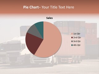 Trucks And Freight Containers In A Logistic Centre PowerPoint Template