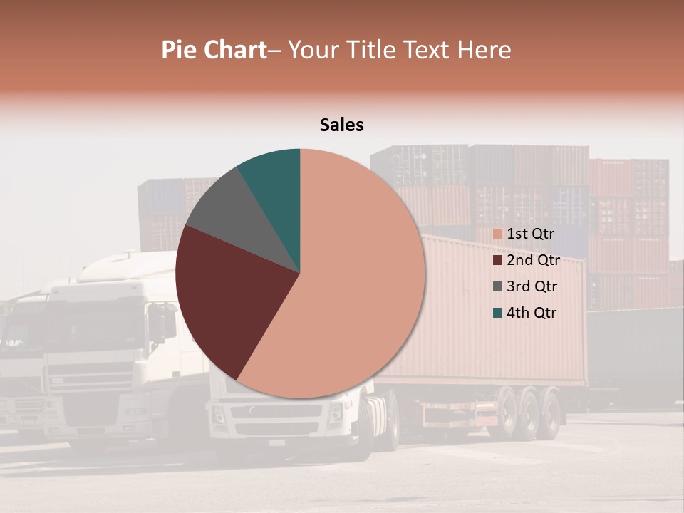 Trucks And Freight Containers In A Logistic Centre PowerPoint Template