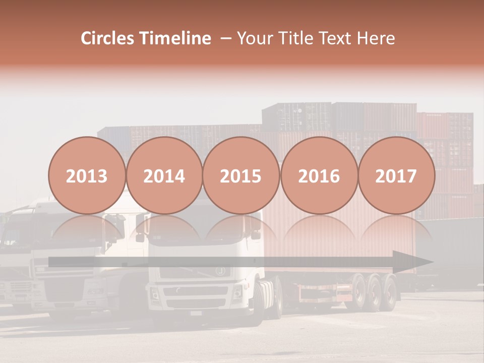 Trucks And Freight Containers In A Logistic Centre PowerPoint Template