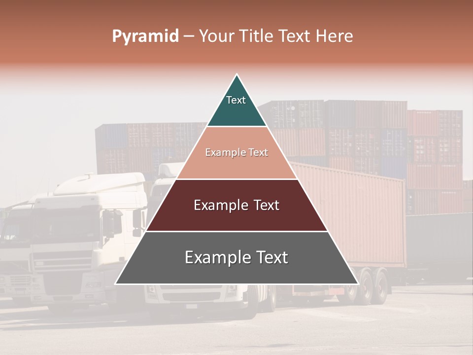 Trucks And Freight Containers In A Logistic Centre PowerPoint Template