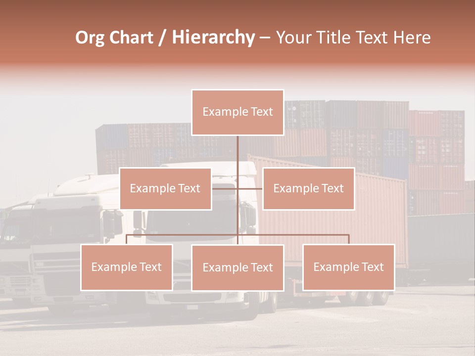 Trucks And Freight Containers In A Logistic Centre PowerPoint Template