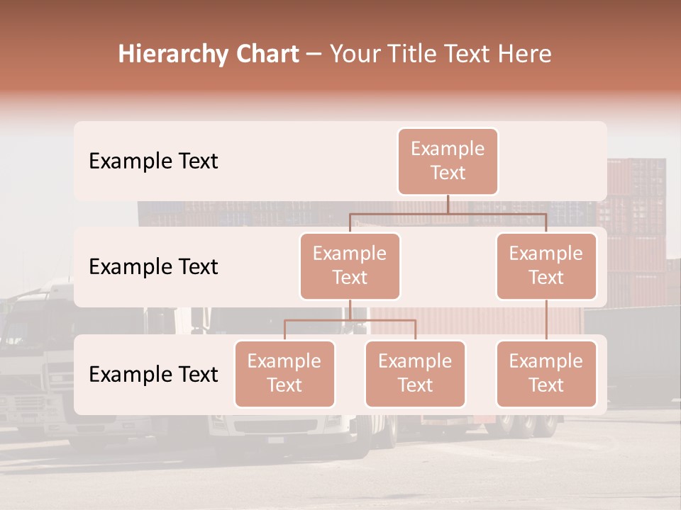 Trucks And Freight Containers In A Logistic Centre PowerPoint Template