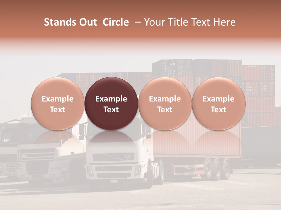 Trucks And Freight Containers In A Logistic Centre PowerPoint Template
