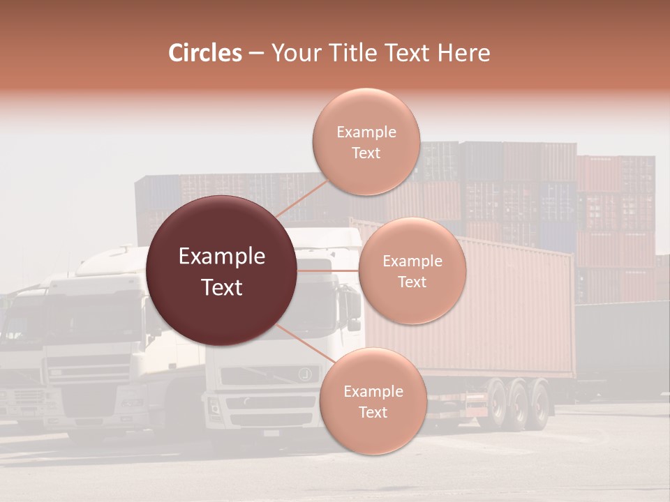 Trucks And Freight Containers In A Logistic Centre PowerPoint Template