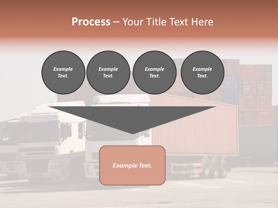 Trucks And Freight Containers In A Logistic Centre PowerPoint Template