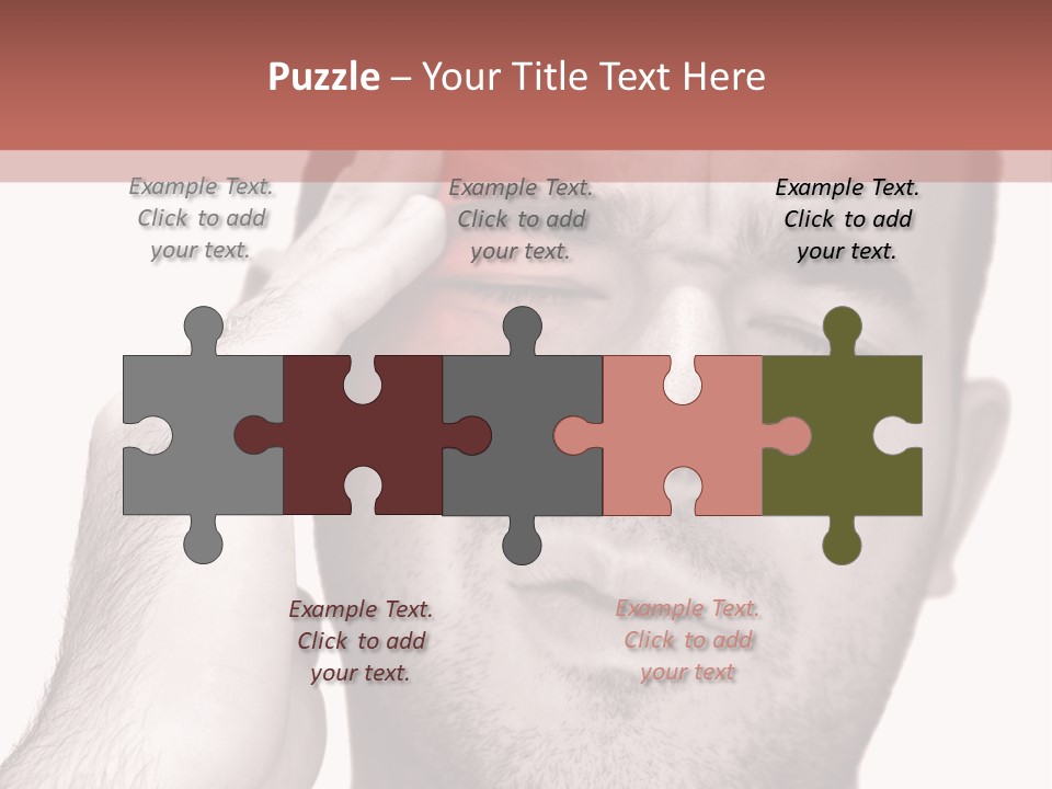 A Young Man Grasping His Head Where The Pain Is - A Killer Headache Or Migraine. PowerPoint Template