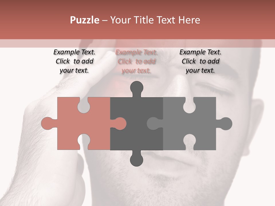 A Young Man Grasping His Head Where The Pain Is - A Killer Headache Or Migraine. PowerPoint Template