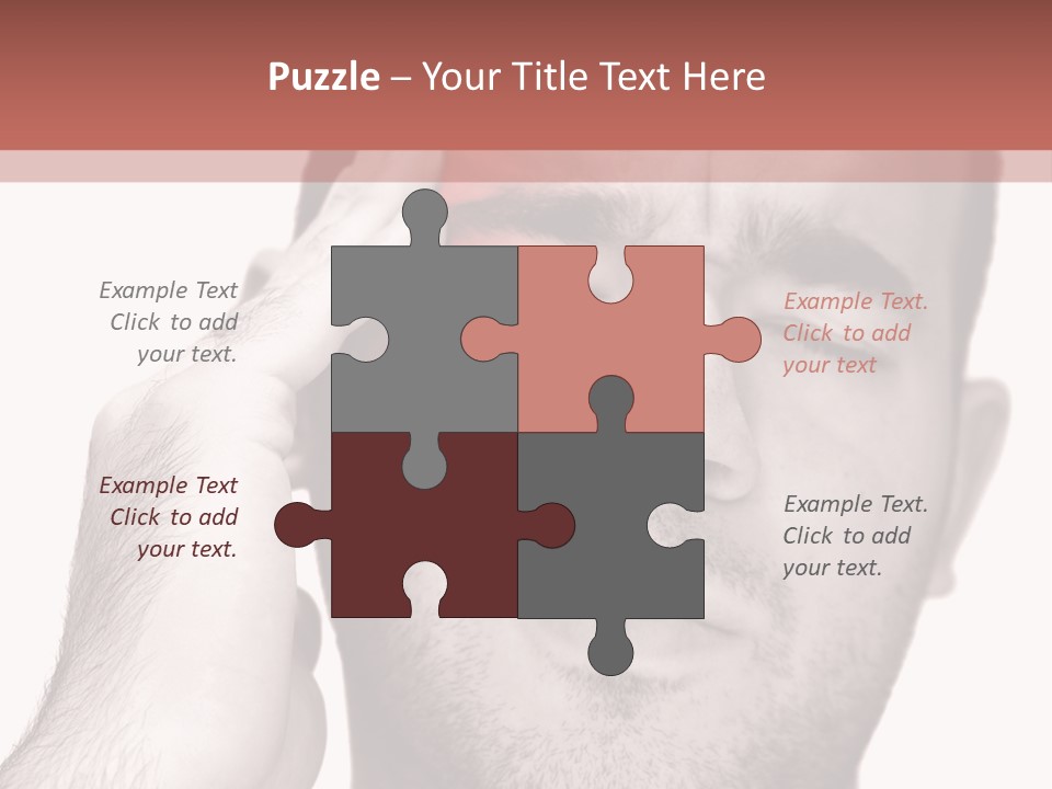 A Young Man Grasping His Head Where The Pain Is - A Killer Headache Or Migraine. PowerPoint Template