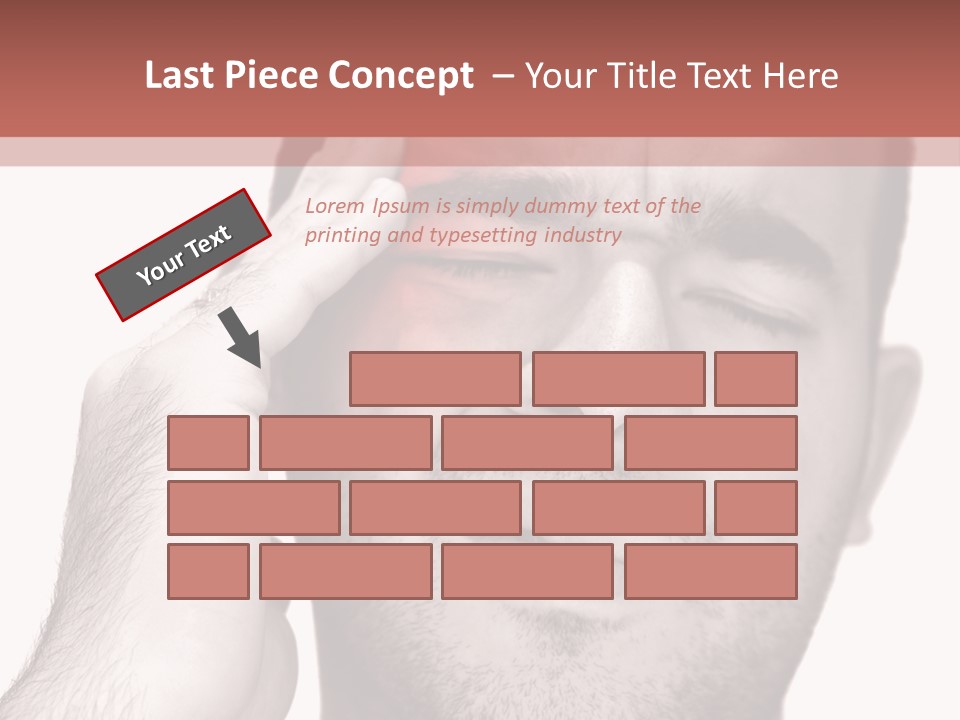 A Young Man Grasping His Head Where The Pain Is - A Killer Headache Or Migraine. PowerPoint Template