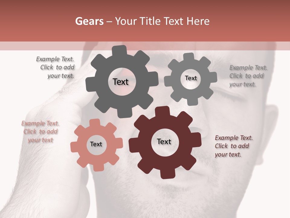 A Young Man Grasping His Head Where The Pain Is - A Killer Headache Or Migraine. PowerPoint Template