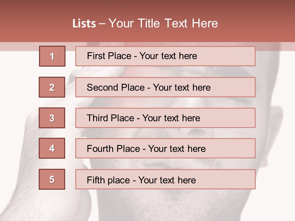 A Young Man Grasping His Head Where The Pain Is - A Killer Headache Or Migraine. PowerPoint Template