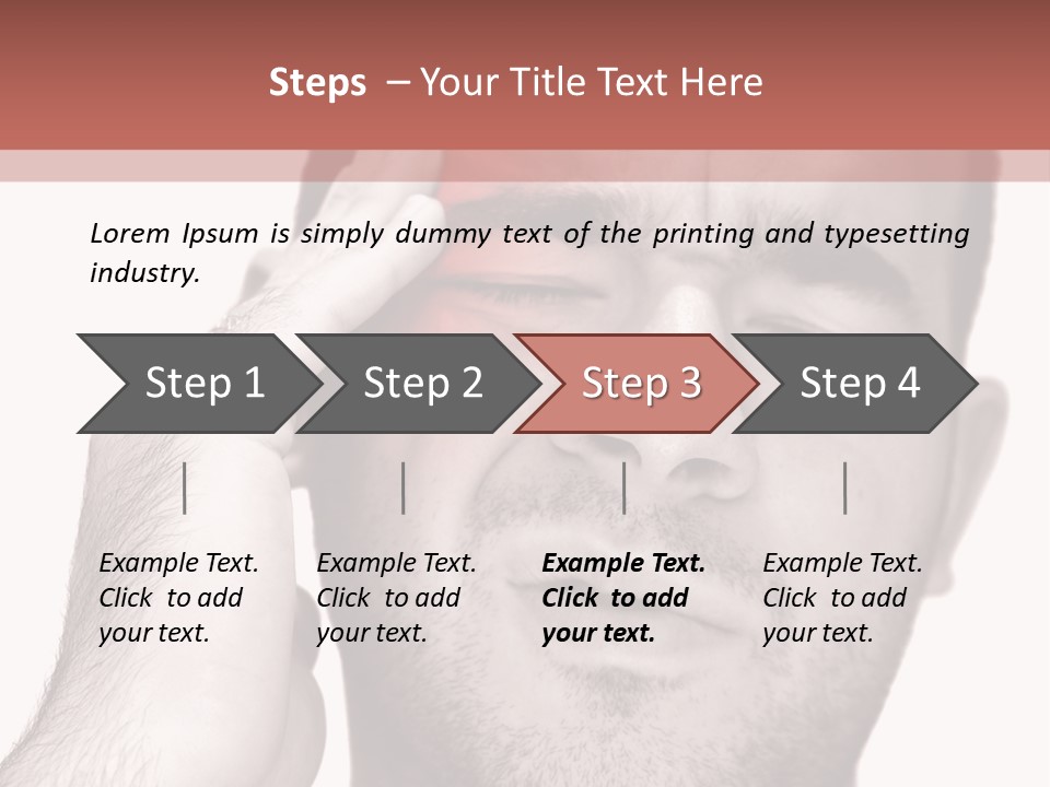 A Young Man Grasping His Head Where The Pain Is - A Killer Headache Or Migraine. PowerPoint Template
